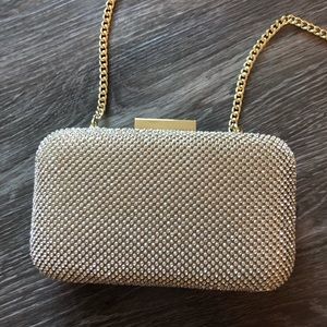 White House Black Market Gold Clutch